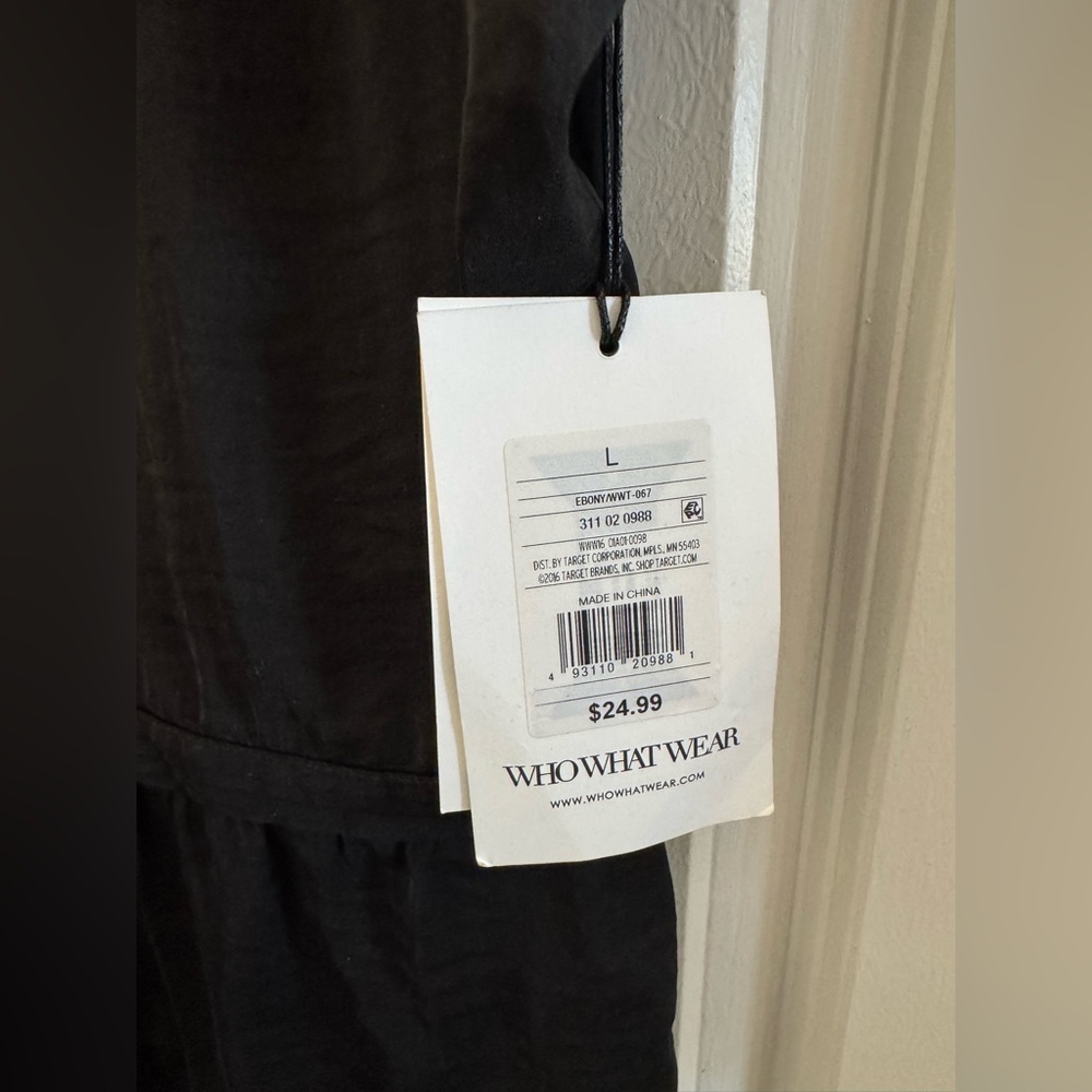 NWT Who What Wear Black Lace Detail Button Down Shirt Size Large - Picture 6 of 9
